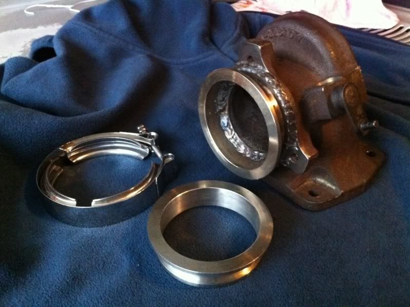 How to weld onto a turbo exhaust housing?